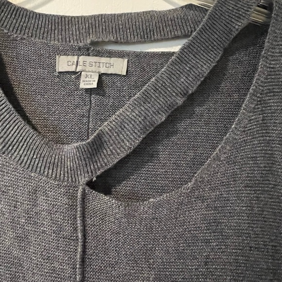 Cable stitch distressed cut out sweater. - Picture 5 of 5